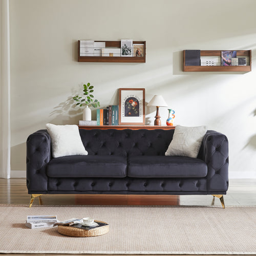 FX 82.5" Deluxe Velvet Chesterfield Sofa Tufted Buttons