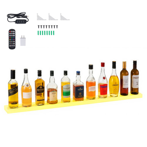 LED Liquor Bottle Display Cabinet 48" 12-Bottle Shelf