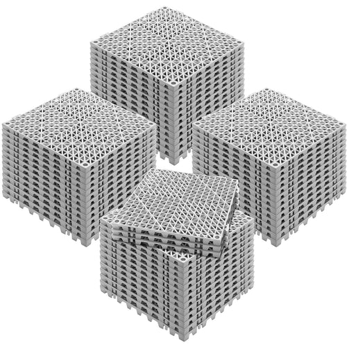 Interlocking Drainage Floor Tiles 12" x 12" Grey 55pc Set