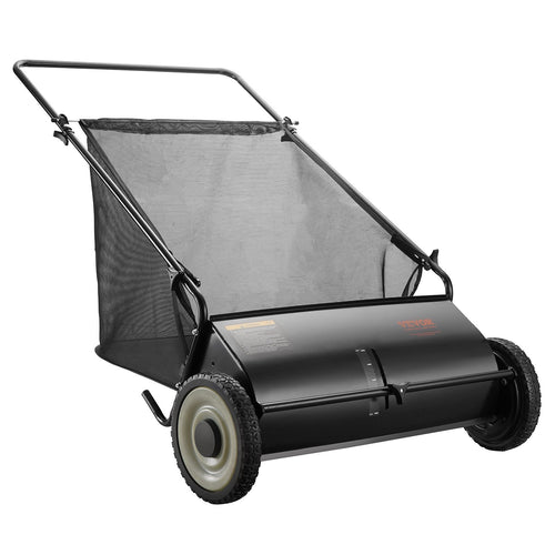 26" Push Lawn Sweeper with 7 cu ft Mesh Bag & 4 Brushes