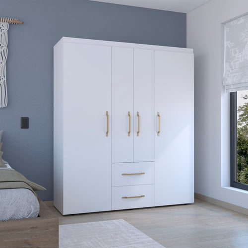 2-Drawer Engineered Wood Dresser White 59"