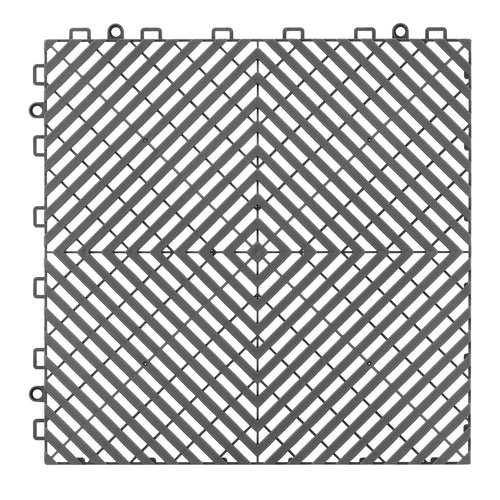 Interlocking Drainage Floor Tile Mat, 12x12 ft, 50 Pcs Gray