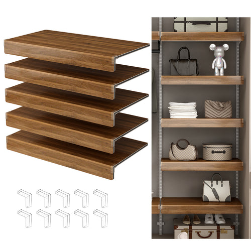5-Piece Wire Shelf Covers 28x16" Foamed PVC Walnut