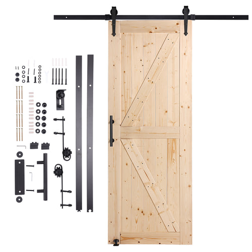 30" x 84" Sliding Barn Door Kit with Hardware and Floor Guide