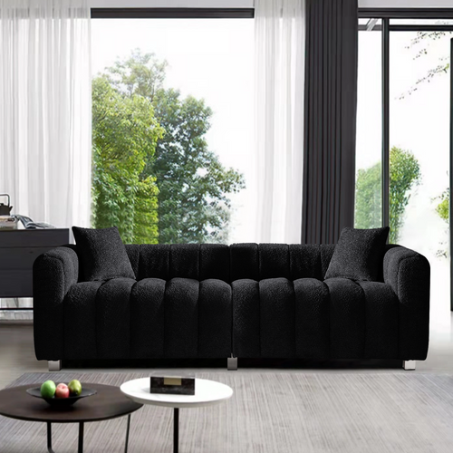 Wood Sectional Sofa Black