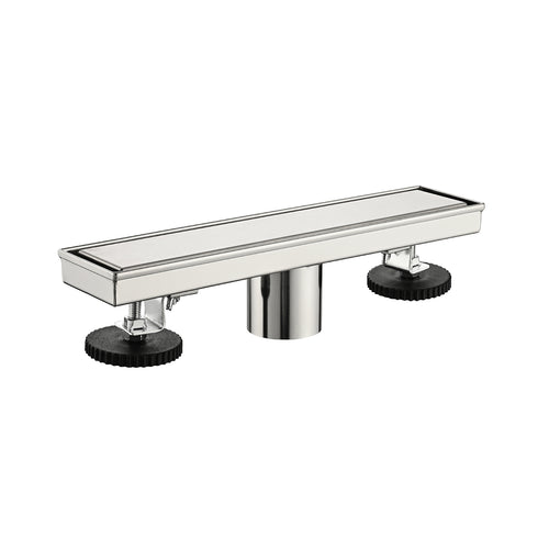12" Linear Shower Drain with Hair Strainer and Leveling Feet