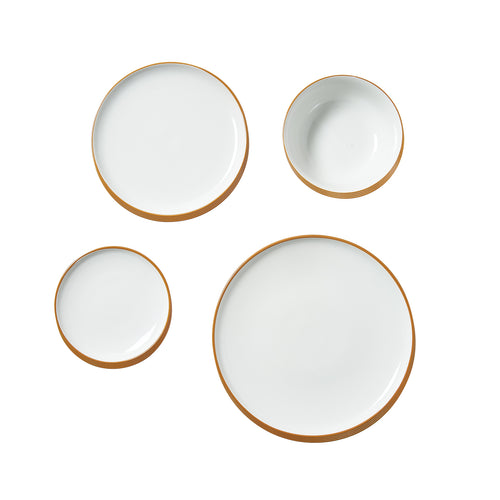 32 Piece Ceramic Dinnerware Set Service for 8 White Plates Bowls
