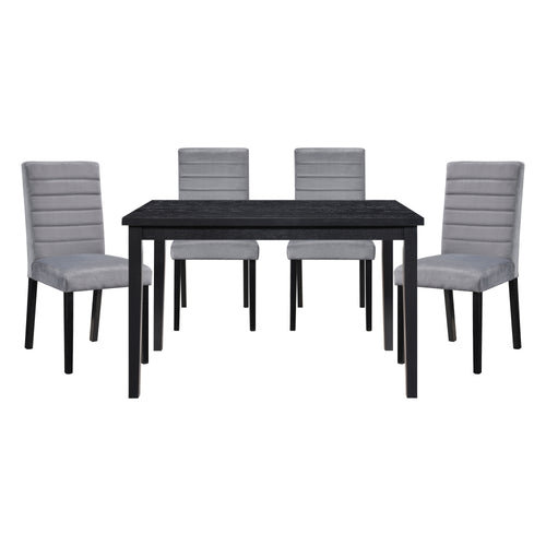 Wood Dining Set Black