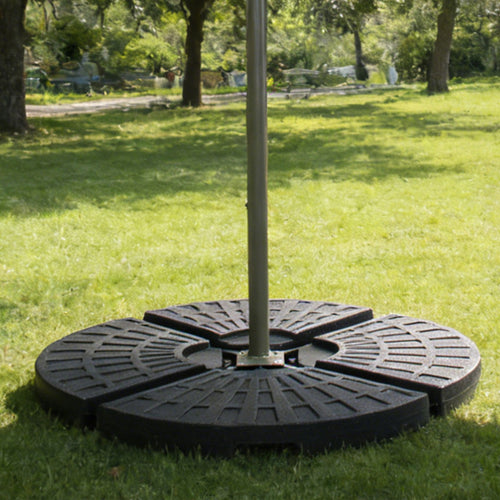 Patio Umbrella Base Fillable Black HDPE 4 Piece 220 LB Water or Sand
