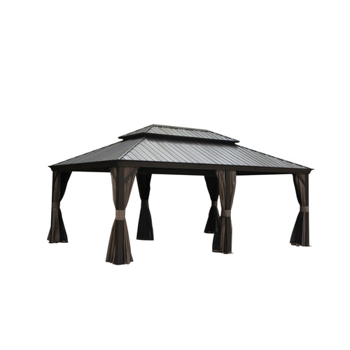 14x20 FT Hardtop Gazebo Metal Aluminum Frame Patio Pavilion