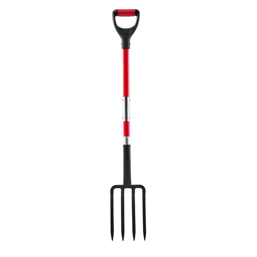 4 Tine Garden Fork Fiberglass Handle 45 inch Spading Pitchfork