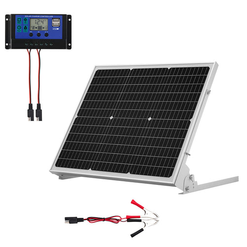 50W 12V Solar Panel Battery Charger MPPT Controller Boat RV