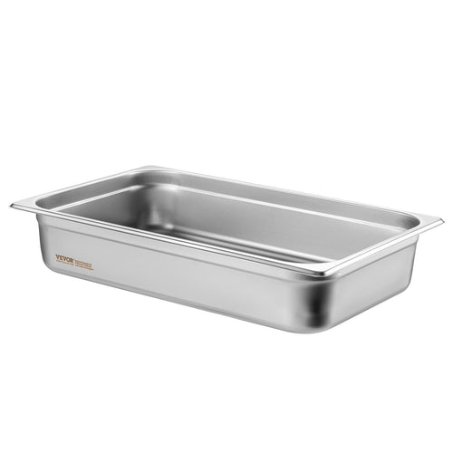 6 Pack Full Size 4-Inch Stainless Steel Steam Table Pans
