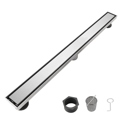 28" Linear Shower Drain Stainless Steel with Hair Strainer