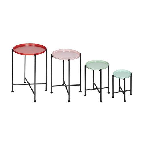 Set of 4 Multicolor Nesting Plant Stands