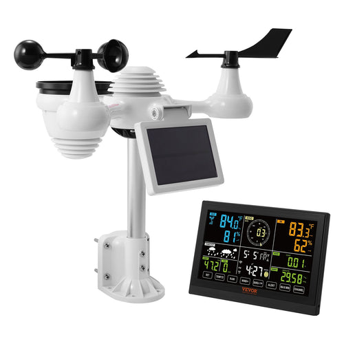 7-in-1 Wi-Fi Weather Station 7.5" Color Display Solar Sensor