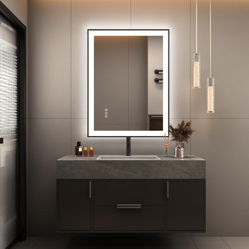 24x32 LED Bathroom Mirror Anti-Fog Dimmable 3 Color Light