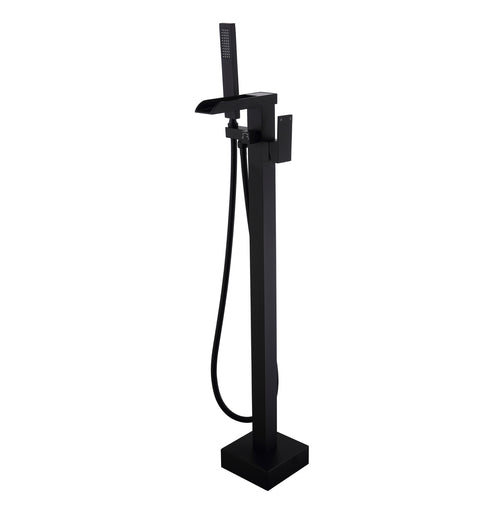 Floor Mounted Tub Faucet High Flow Freestanding Tub Filler with Handheld Shower