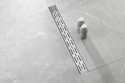 30" Linear Shower Drain 304 Stainless Steel Brick Pattern Grate