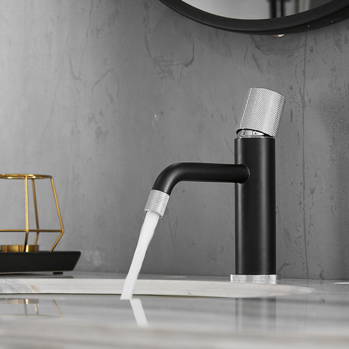 Black Brushed Nickel Bathroom Basin Faucet Deck Mounted Mixer Tap