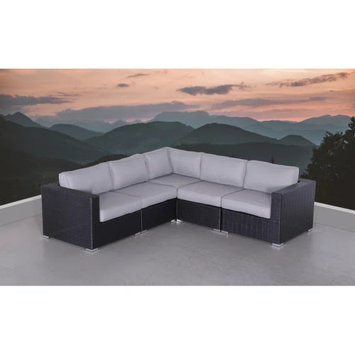 Wicker Outdoor Sectional Black
