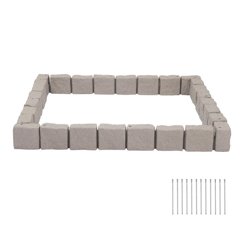 Faux Stone Garden Edging Kit 15.5 ft Landscape Border Blocks