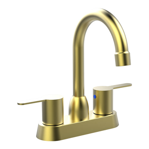 2 Handle Brushed Gold Centerset RV Bathroom Faucet 3 Hole