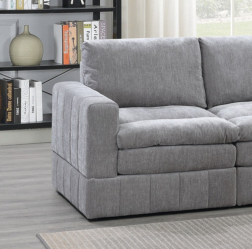 LAF RAF Modular Sectional Chair Granite Morgan Suede Fabric