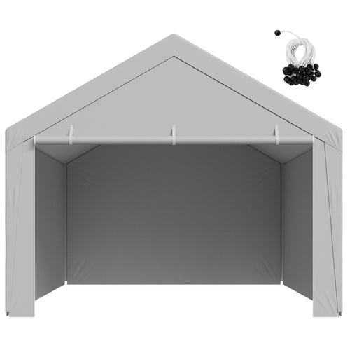 13 x 20 ft Carport Canopy Tent Tarp with Sidewalls Grey