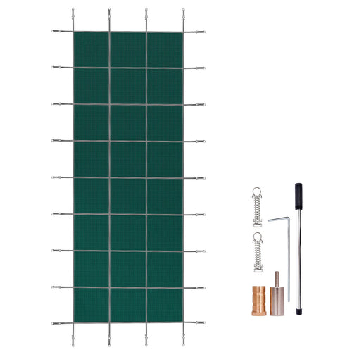 16x40 ft Rectangle Inground Pool Safety Cover Green Mesh