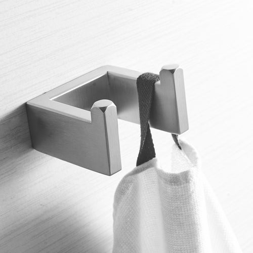 Stainless Steel Double Towel Hook Brushed Nickel Bath Wall Mount
