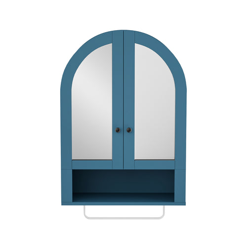 Wall Mounted Arched Mirror Cabinet Adjustable Shelves