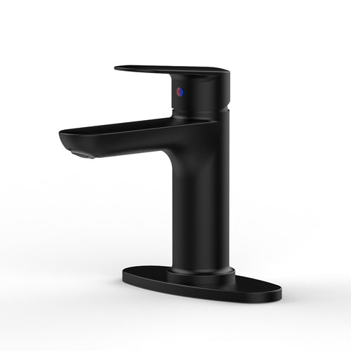 Matte Black Single Handle Bathroom Faucet with 2 Hoses