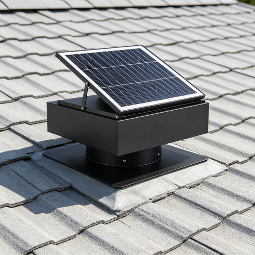 14' Solar Attic Exhaust Fan 60W Dual Power 3-Speed Remote