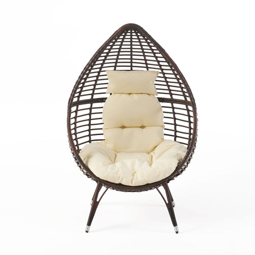 Teardrop Patio Chair with Water Resistant Cushion Multi-Brown