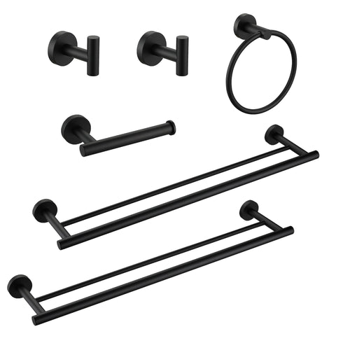6 Piece Wall Mount Bathroom Towel Rack Set