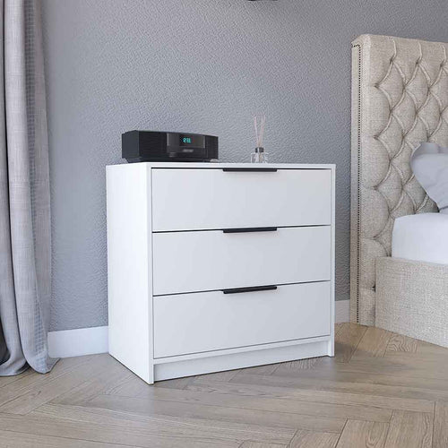 Kaia 3 Drawer White Dresser