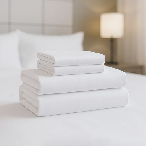 King Luxury Cotton Sheet Set, 4-Piece, White