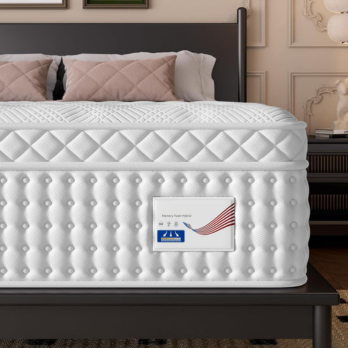 12 Inch Queen Hybrid Mattress Memory Foam Pocket Spring