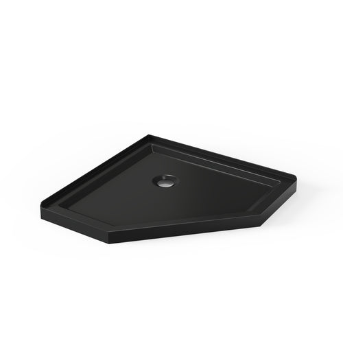Neo-Angle Shower Base 36" x 36" Black Acrylic Corner Drain