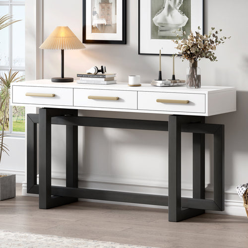 U_STYLE Elegant Extra Long Console Table with Three Drawers