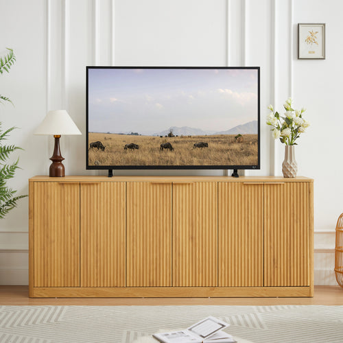 67" Modern Wavy Curved Sideboard Storage Cabinet 6-Door