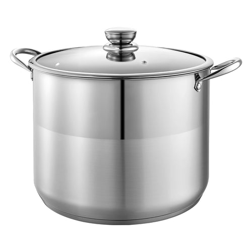 16-Quart Stainless Steel Stock Pot with Glass Lid