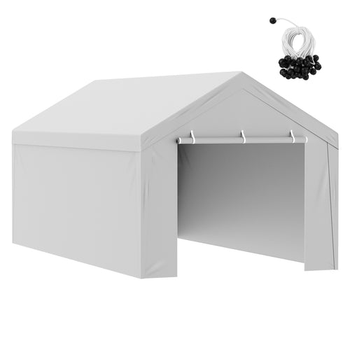 10 x 20 ft Carport Canopy Replacement Cover Top + Side Wall