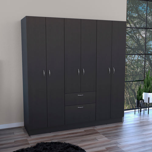 Engineered Wood Dresser Black 64"