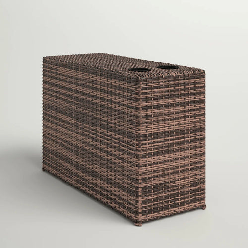 Outdoor Wicker Side Table 13x33x22" Espresso