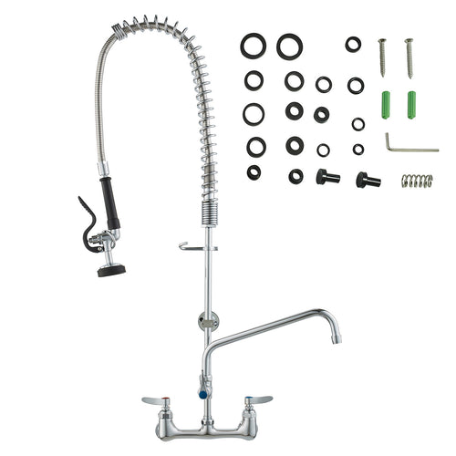 Commercial Pre-Rinse Kitchen Faucet Wall Mount 36" Brass