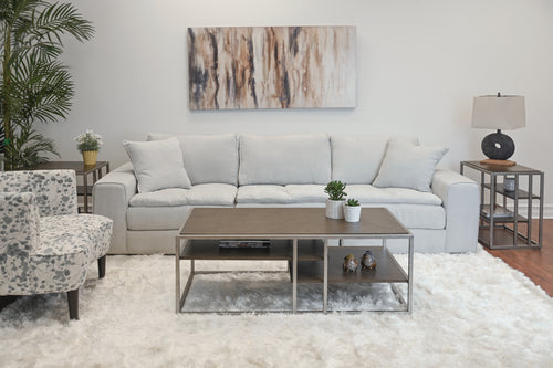 Coffee Table Set - 3-Piece - Metal Frame and Wood - 2 Chairside Tables