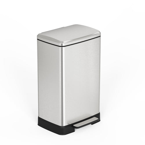 14 Gallon Pedal Trash Can Soft Close Lid Removable Bucket