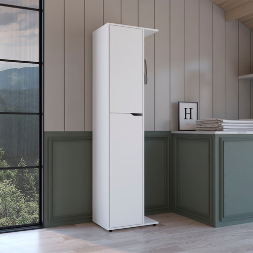 White Storage Broom Closet